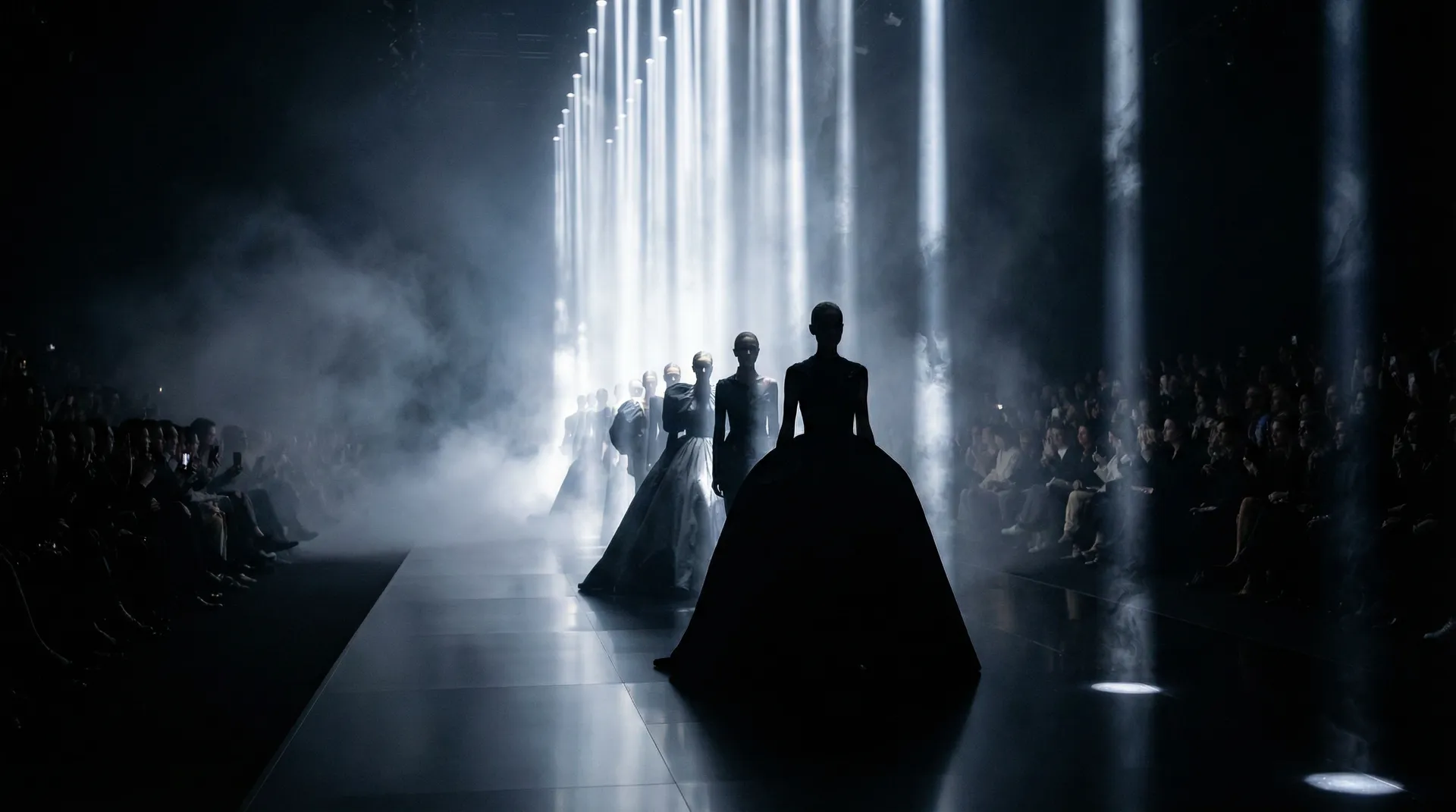 俄罗斯美女 秀场开幕 T台灯光下的高级时装展示